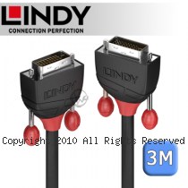 LINDY 林帝 BLACK DVI-D 雙鍊結 公 to 公 傳輸線 3m (36253)