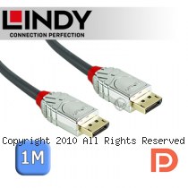 LINDY 林帝 CROMO 鉻系列 DisplayPort 1.4版 公 to 公 傳輸線 1m (36301)