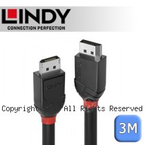 LINDY 林帝 BLACK DisplayPort 1.2版 公 to 公 傳輸線 3m (36493)