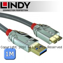 LINDY 林帝 CROMO系列 USB3.0 Type-A/公 to Micro-B/公 傳輸線 1m (36657)