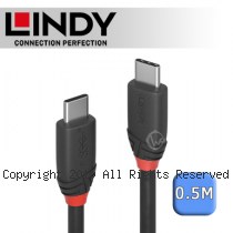 LINDY 林帝 Black USB 3.2 Gen 2x2 Type-C 公 to 公 傳輸線 0.5m (36905)