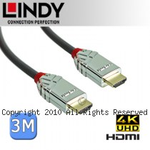 LINDY 林帝 CROMO鉻系列 HDMI 2.0 (Type-A) 公 to 公 傳輸線 3M (37873)