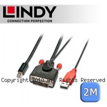 LINDY 林帝 主動式 DVI-D to mini DisplayPort 轉接線 2m (41997)