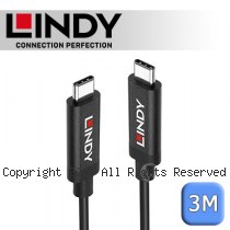 LINDY 林帝 主動式 USB3.2 Gen2 Type-C 公 to 公 傳輸線 3m (43348)