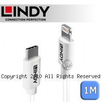LINDY 林帝 Apple 認證 USB Type-C to Lightning (8pin) 傳輸線 1m (92027)