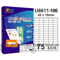 彩之舞 【U6611-100】 A4 3合1 75格(5x15) 標籤紙 100張