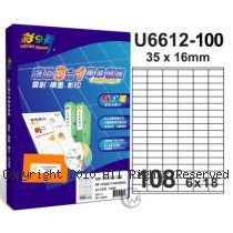 彩之舞 【U6612-100】 A4 3合1 108格(6x18) 標籤紙 100張