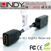 LINDY 林帝 DisplayPort公 轉 HDMI母 轉換器 (41018)