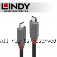 LINDY 林帝 ANTHRA USB 4 Gen 3X2 Type-C 公 to 公 傳輸線+PD智能電流晶片 0.8m (36947)