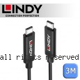 LINDY 林帝 主動式 USB3.2 Gen2 Type-C 公 to 公 傳輸線 3m (43348)