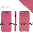 Optima iPhone7/8 Plus 側掀站立型皮套 亞麻系列 玫瑰紅