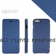 Optima iPhone7/8 Plus 側掀站立型皮套 亞麻系列 靛青