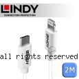 LINDY 林帝 Apple 認證 USB Type-C to Lightning (8pin) 傳輸線 2m (92028)