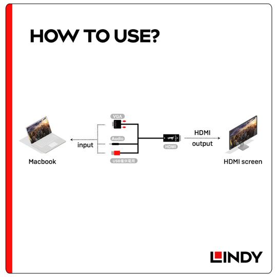 LINDY 林帝 VGA & AUDIO TO HDMI 轉接線 02