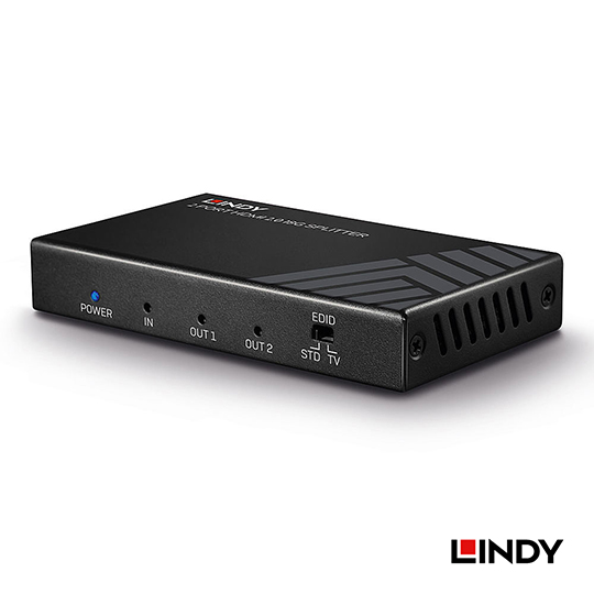 LINDY 林帝 HDMI2.0 UHD 18G 4K@60HZ 一進2出影像分配器 38235 02