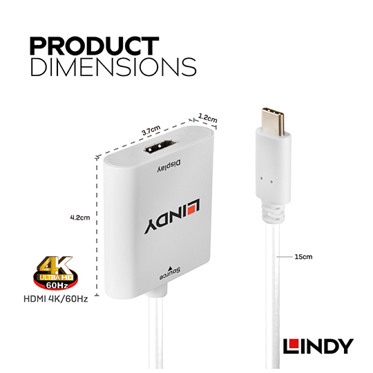 LINDY 林帝 主動式 USB3.1 Type-C to HDMI 2.0 4K@60Hz轉接器 (43247) 03