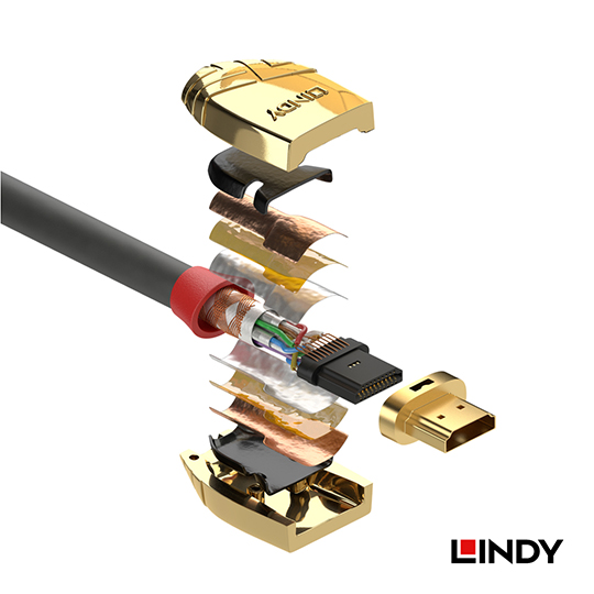 LINDY 林帝GOLD系列 HDMI 2.0(Type-A) 公 to 公 傳輸線 10M (37866)