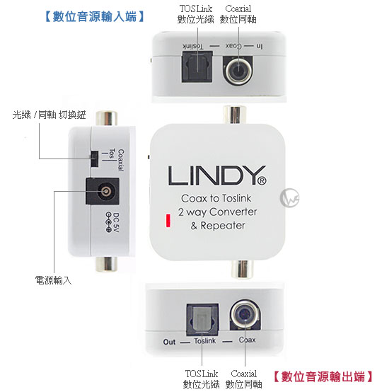 LINDY 林帝 無損轉換 同軸轉光纖/光纖轉同軸 台灣製 數位音源 雙向轉換器 (70411)18
