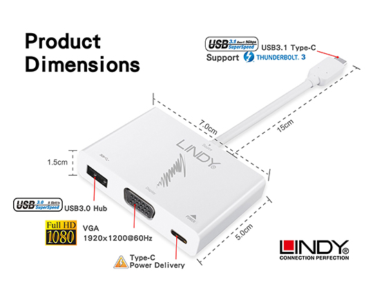 LINDY 林帝 主動式 USB3.1 Type-C to HDMI 4K/30Hz 轉接器 (43192)
 01