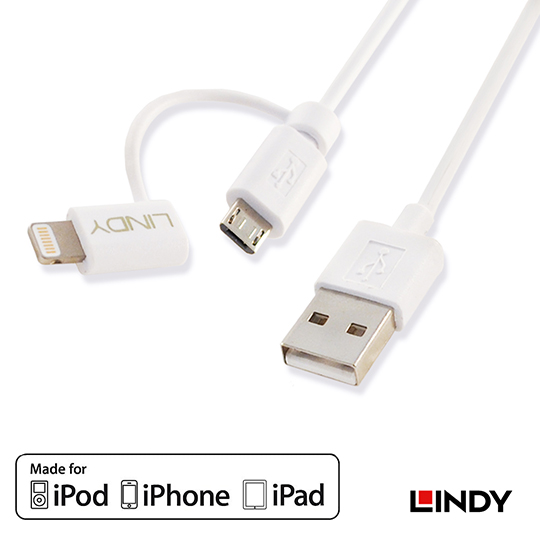 LINDY L Y Apple Lightning & Micro-B to USBǿRqu, 1m (31344)