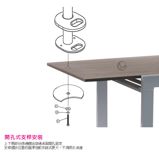 LINDY 林帝 台灣製 筆電/平板 長懸臂式支架+70cm開孔式支桿 組合 (40963+40699) 06